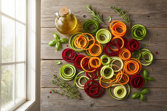 Spirale de légumes coupées - recettes faciles et saines avec coupe légumes spirale