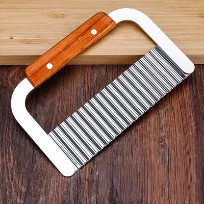 Coupe frite en acier inoxydable et bois