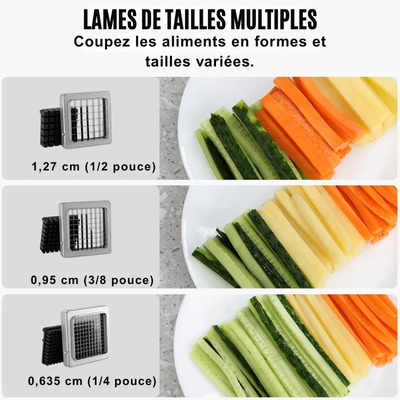 Coupe frites avec des lames de tailles multiples