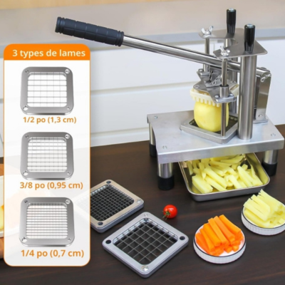 Coupe-frites professionnel  3 types de lames
