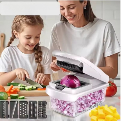 Coupe legumes manuel avec des lames interchangeables en acier inoxydable