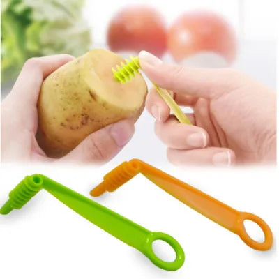 Duo de coupe légumes spirales ergonomiques disponibles en coloris vert et orange