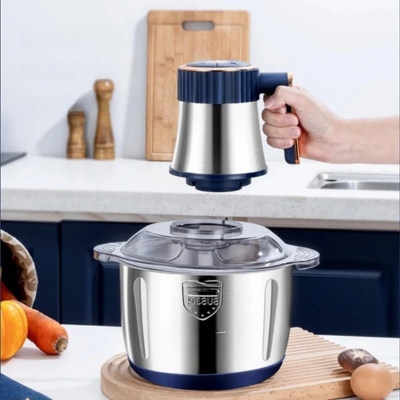 Hachoir-a-viande-electrique-demontable-bleu