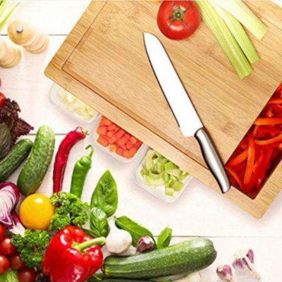 Planche à découper Bambou avec rangement facile