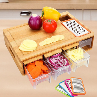 Planche à découper Bambou avec rangement multifonctionnelle