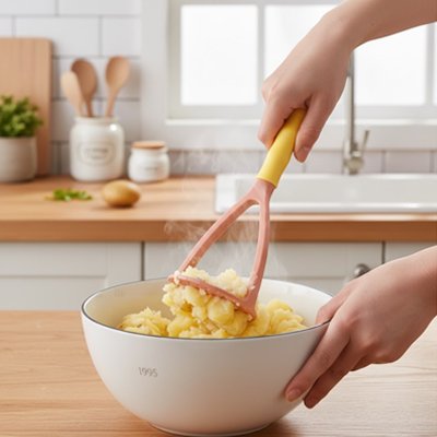 Presse-purée ergonomique avec poignée antidérapante pour cuisine facile