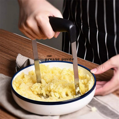 Presse-purée en acier inoxydable avec poignée ergonomique