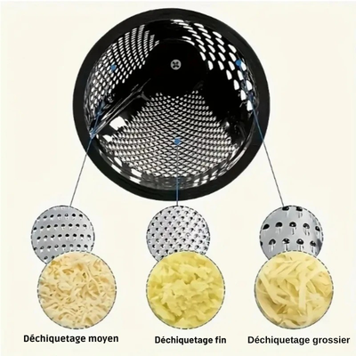 Râpe à fromage conique en inox et bois 3 Surfaces