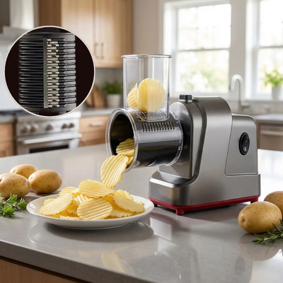 Râpe à légumes électrique La lame ondulée pour des chips maison