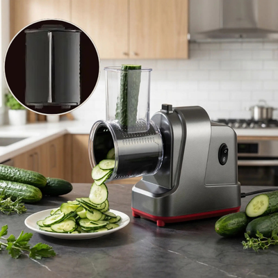 Râpe à légumes électrique avec   lames rondelles