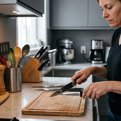 Aiguiseur couteau avec Poignée ergonomique bimatière