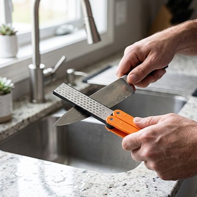 Aiguiseur couteau compact 