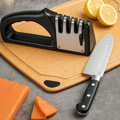Aiguiseur couteau ergonomique avec poignée intégrée