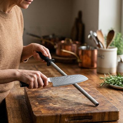 Aiguiseur de couteau avec poignée ergonomique antidérapante