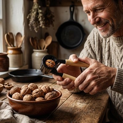 Casse noix en bois ergonomique