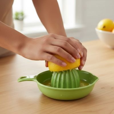Presse agrume avec réservoir intégré avec bec verseur